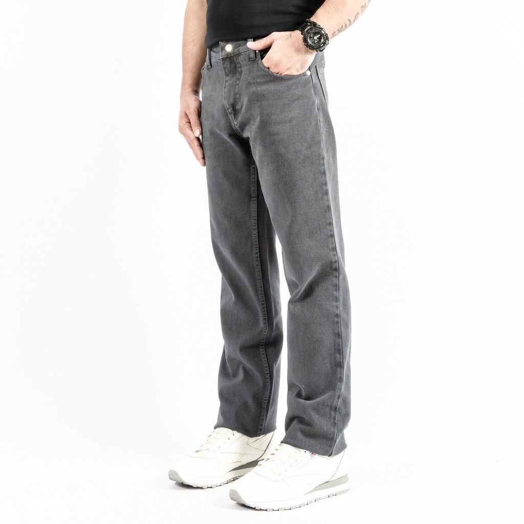 FEROCIOUS.CO Celana Jeans Reguler Retro Basic Standar Denim - Grey Premium Terlaris