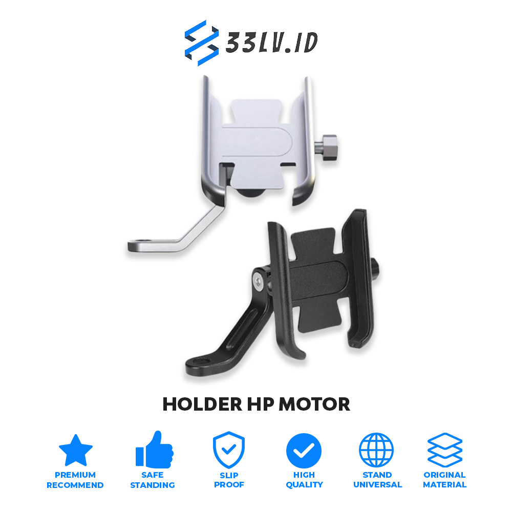 【33LV.ID】Holder HP Motor Metal M3 Phone Stand Handphone Alat Penyangga HP di Motor