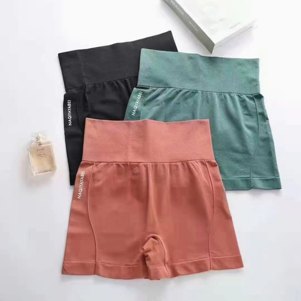 Celana Korset Pinggang Tinggi Wanita Short Pants Wanita High Waist Olahraga Yoga Fitness Legging Pendek Import Wanita Celana Dalam Cewek