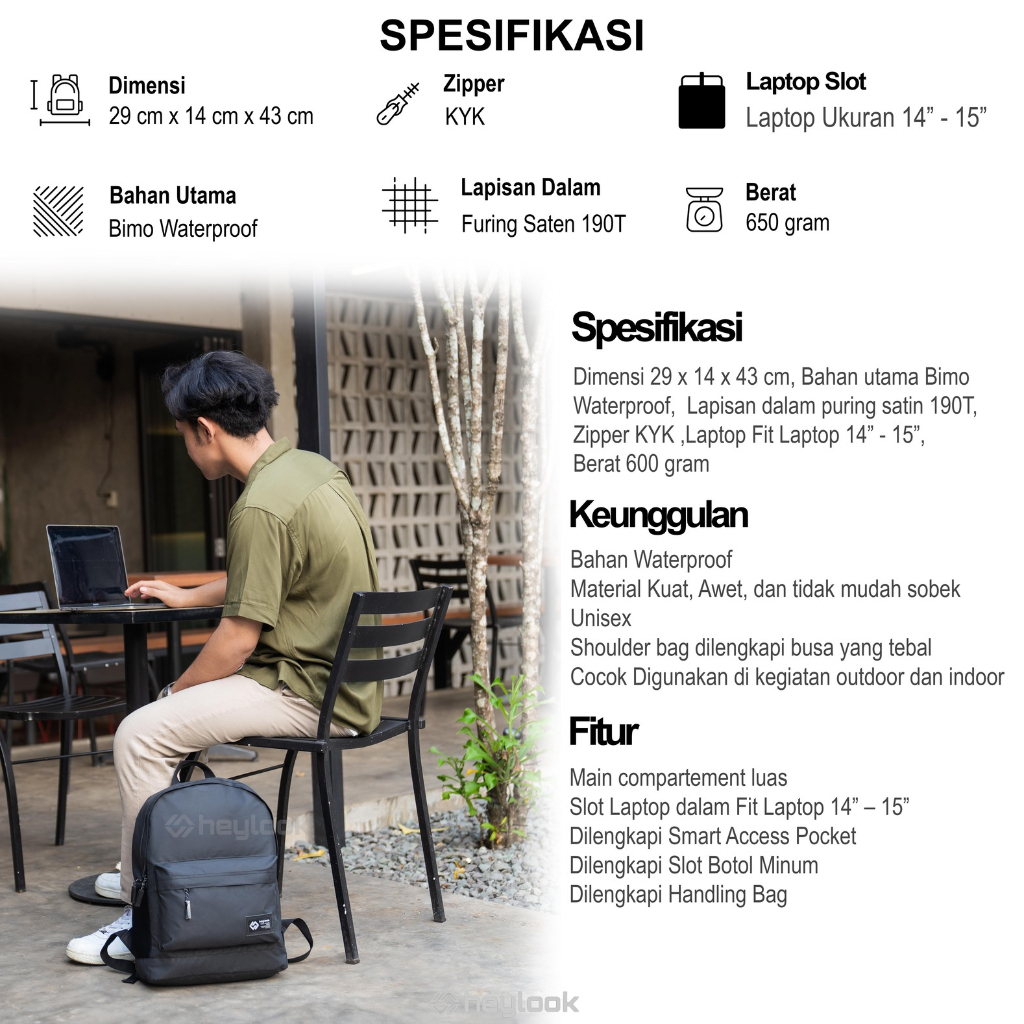 Backpack Ransel Pria Wanita Ransel Korea Tas Punggung Ransel Rekreasi Perjalanan Tas Ransel Waterproof Anti Air