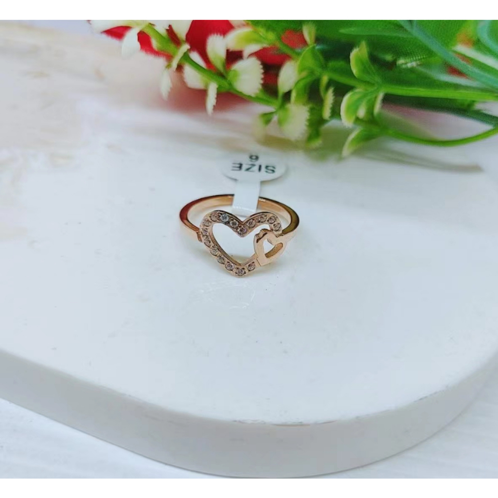 Cincin Titanium Permata Perhiasan Fashion R138