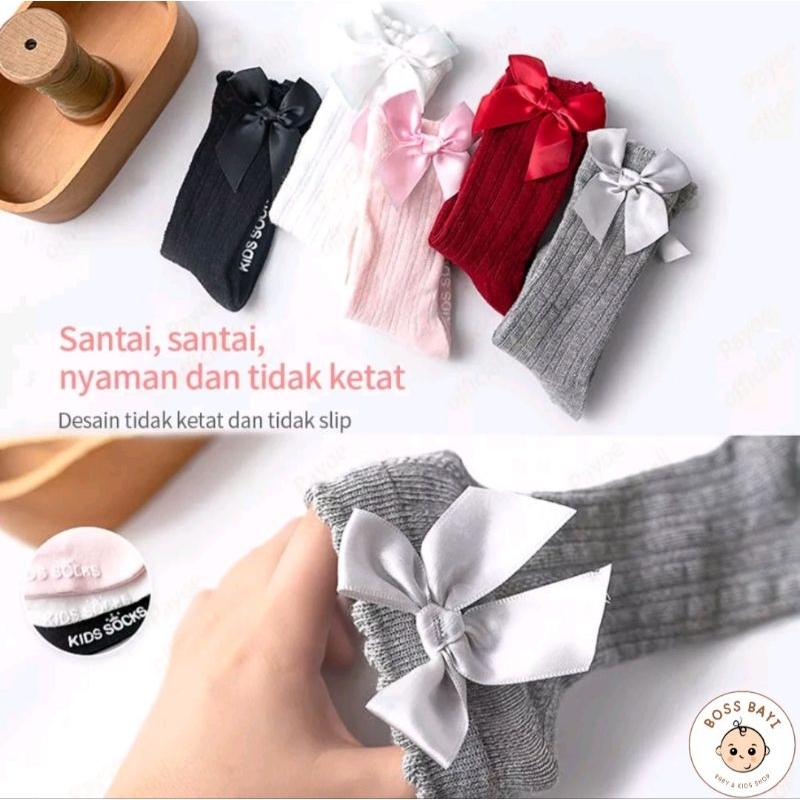 BOSS BAYI - Kaos Kaki Panjang Pita untuk Anak Perempuan