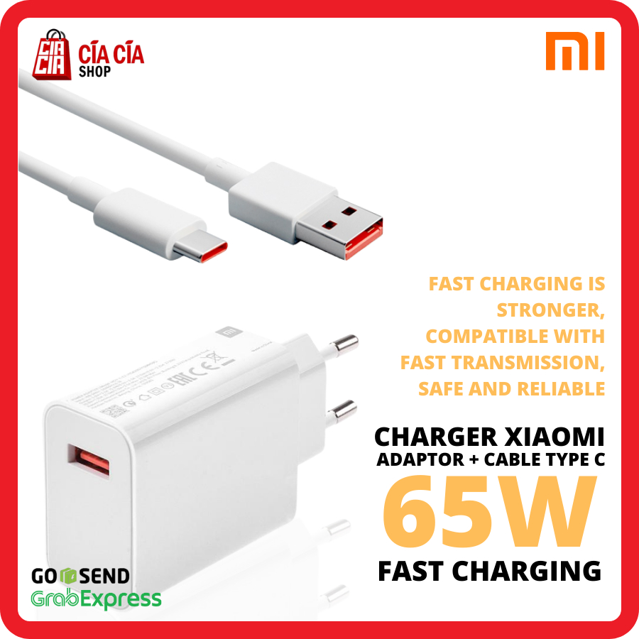 Charger Xiaomi 65W Usb Type C Adaptor Charging Xiaomi 65W Type C