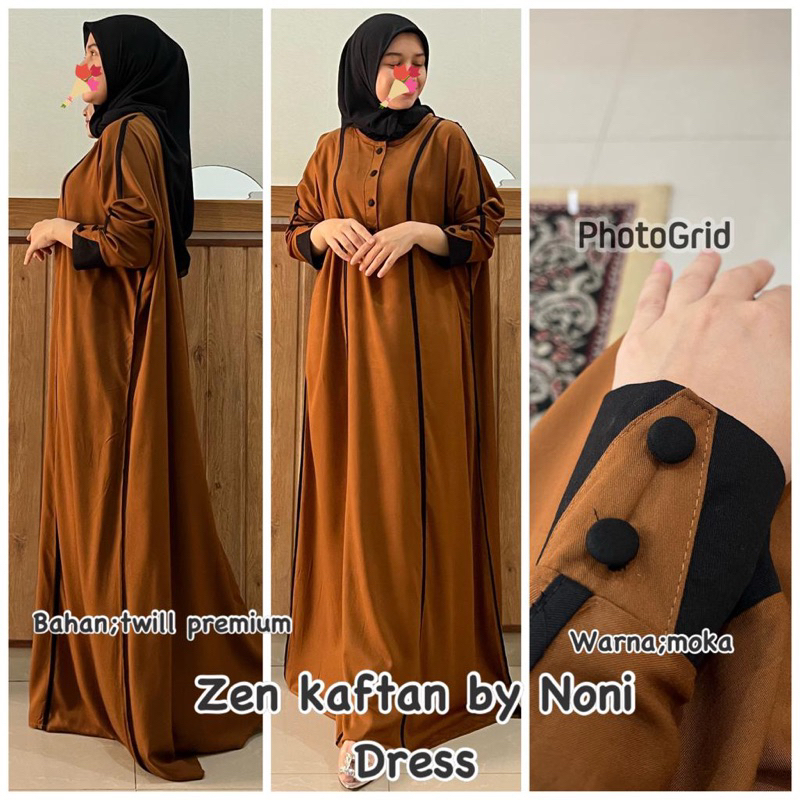 Daster Arab NONI DRESS KAFTAN ZEN  Gamis Twill Premium Big Size Jumbo