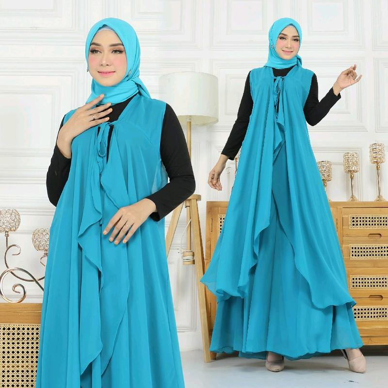 MELISA SETELAN CELANA CRINCLE CARDIGAN WANITA (TANPA INNER)