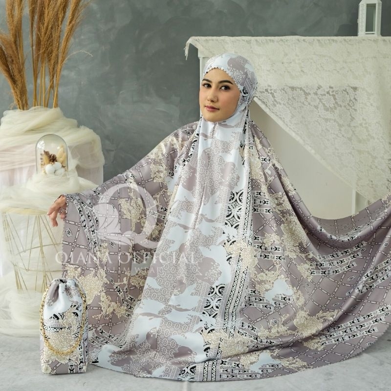 Mukena Dewasa Motif 3in1 Sutra Silk Diora Shanum