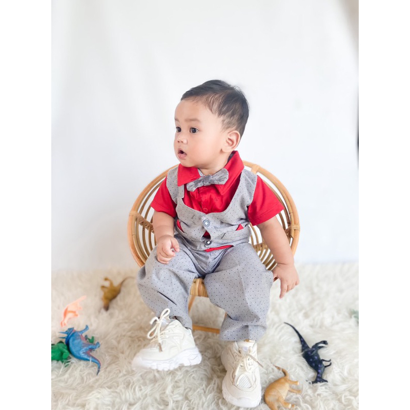 oscar jordan jumper set setelan jumper baju anak laki laki jumper bayi cowok 0 6 12 bulan setelan jumper set anak bayi free topi dan dasi