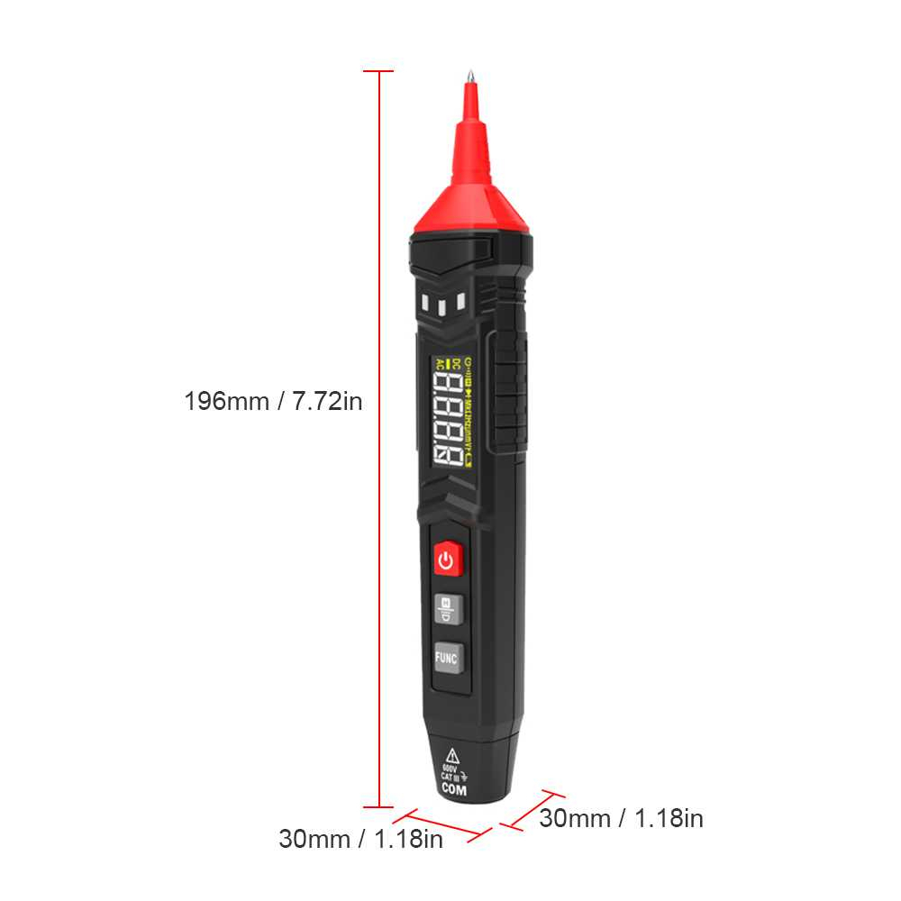 Digital Multimeter Voltage Tester Pen LCD Screen 4000 Count Alat Pemeriksa Arus Listrik Akurat Detail