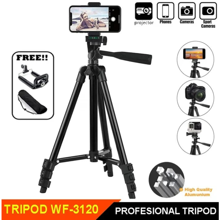 TRIPOD Hp Handphone Camera Panjang 1 Meter 3120 Weifeng Tripod Hitam Universal