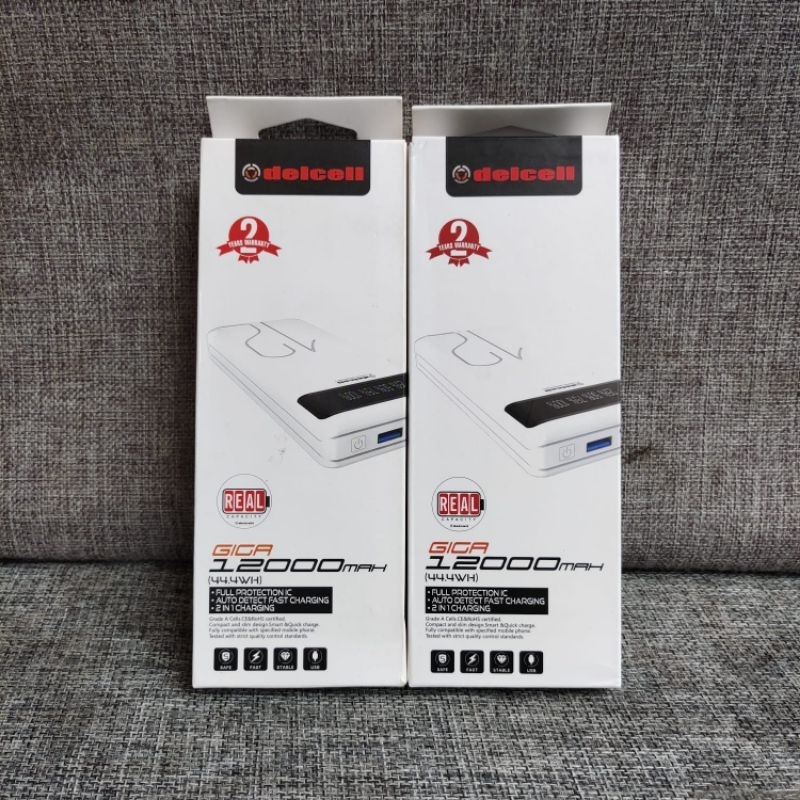 Delcell GIGA Powerbank 12000mAh ORIGINAL Garansi Resmi Delcell
