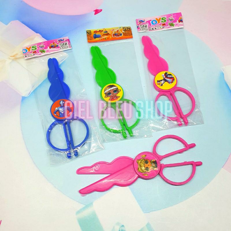 GUNTING MINI PLASTIK ANAK ANEKA WARNA / MAINAN EDUKASI MINI SCISSORS