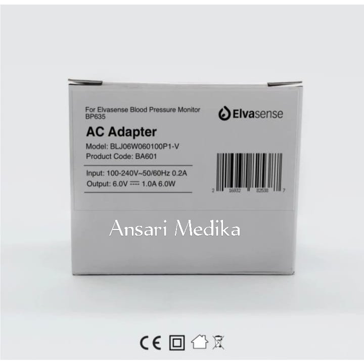 Adaptor Elvasense BA601 A - Adaptor Tensimeter Elvasene BP635 AC Adapter Elvasense Adaptor