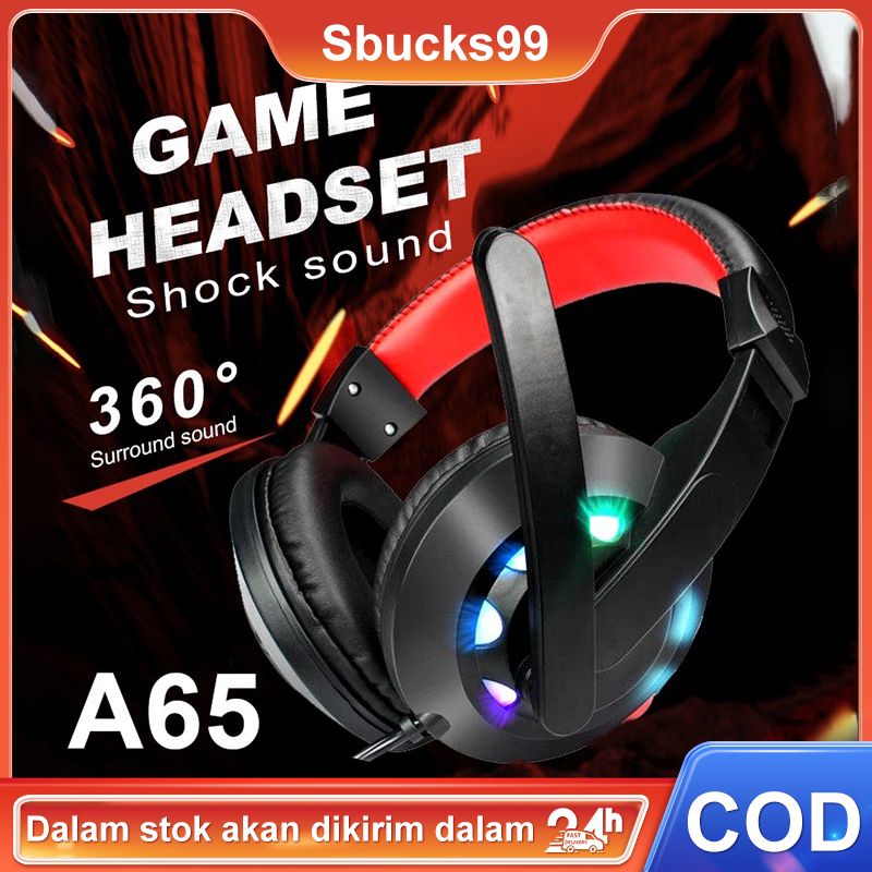 Gaming Headphone RGB A3/A65/Permainan Headset/Headset Asli/ Game Earphone/Permainan Headset