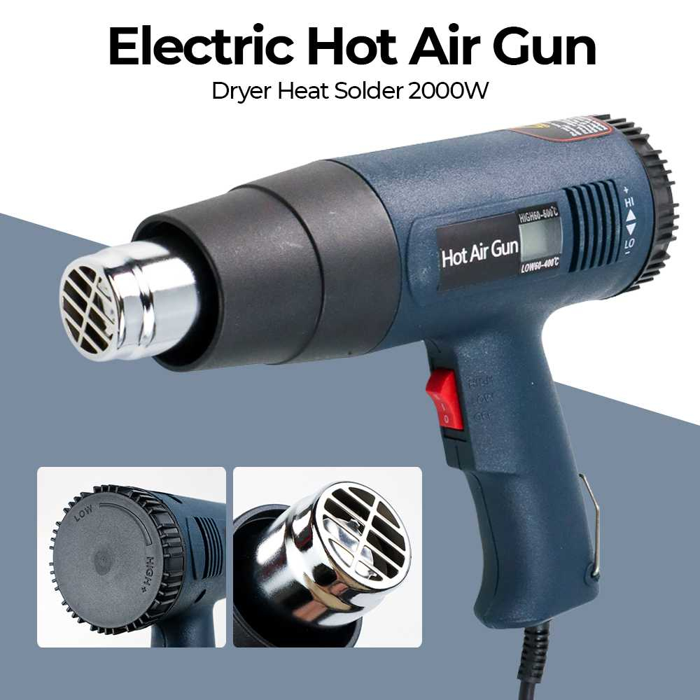 Electric Hot Air Gun Dryer Heat Solder 2000W/Hot Gun / Heat Gun /Heat Gun Air Dryer for Soldering Iron/Heat Gun Kit Hot Air Alat Pemanas Plastik 2000W