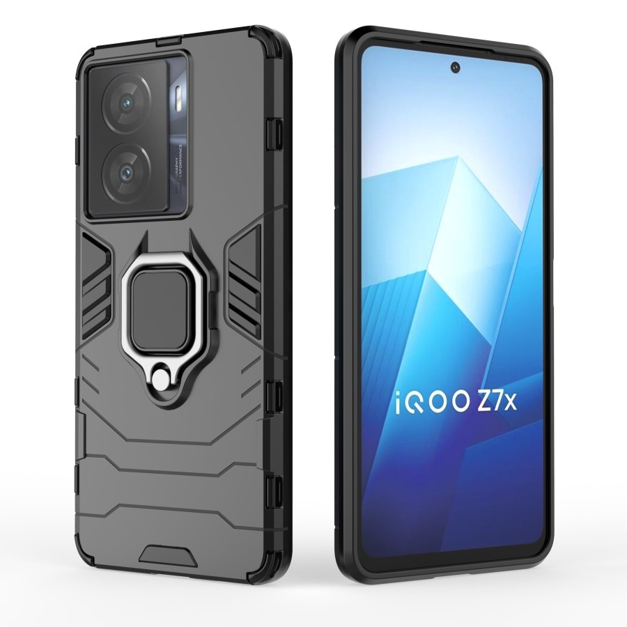 VIVO IQOO Z7 5G / IQOO Z7X CASE HYBRID RING PANTHER COVER TPU HARDCASE STENDING
