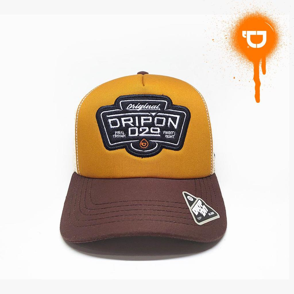 Drip On Topi Jaring Trucker Pria Dewasa Distro Original Cream Merah Navy