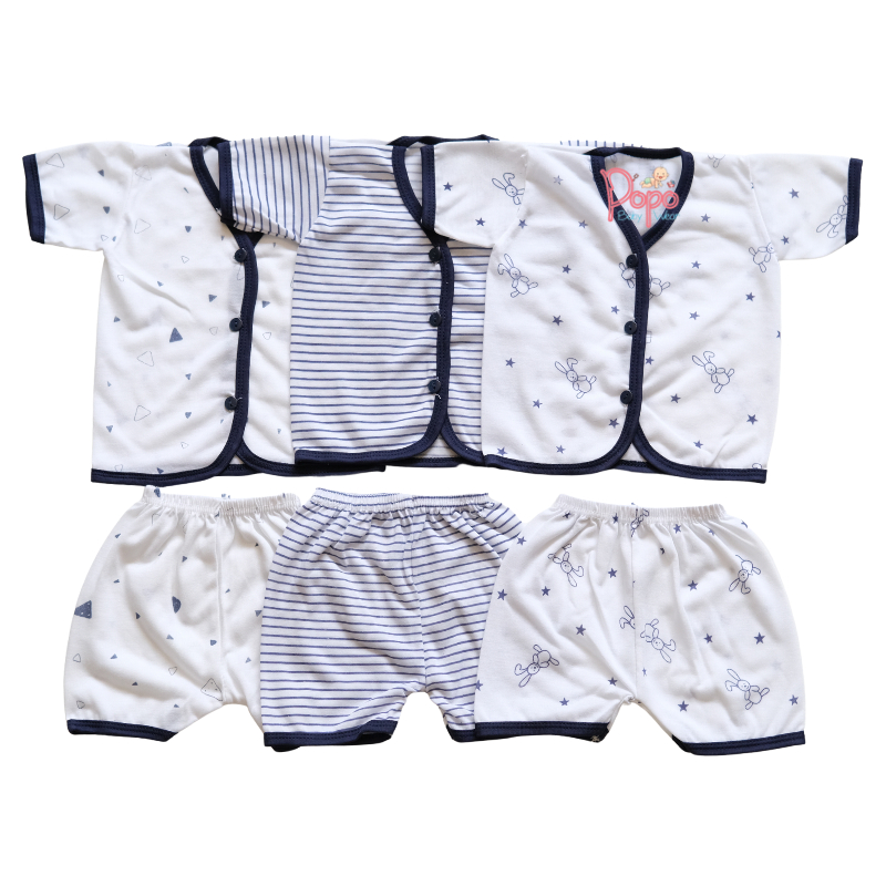 SETELAN PENDEK BAYI/ANAK FULL PRINT KANCING DEPAN/ ONE SET (1 WARNA)