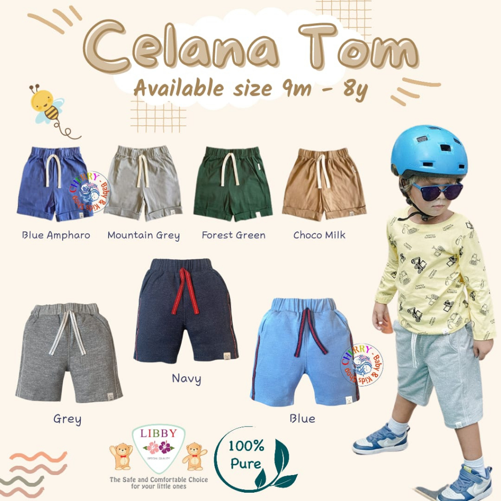 Libby Tom Short 9 Bulan - 8 Tahun Celana Pendek Denim / Anak Earth Series Unisex CBKS