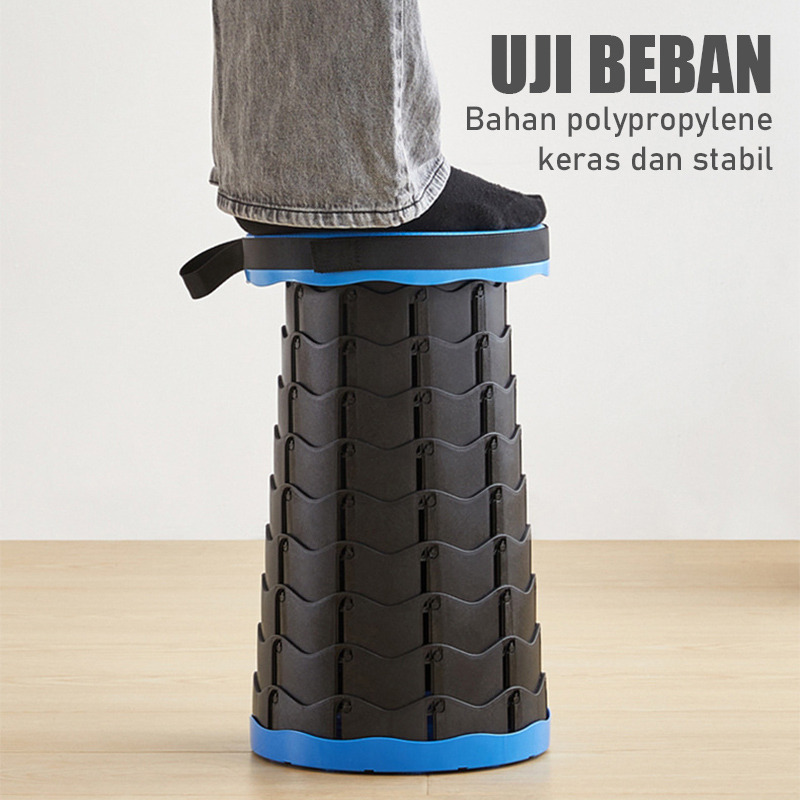 Kursi Lipat Portable Telescopic Bangku Lipat Kursi Lipat Outdoor Camping Kuat Kokoh Tahan Beban Telescopic