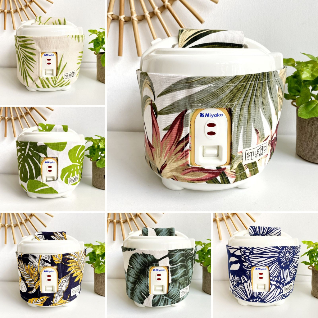 Cover Magic Com Kecil 0,6 Liter - Tropical (Sarung Penutup Rice Cooker Mini Kanvas Dekorasi Dapur)