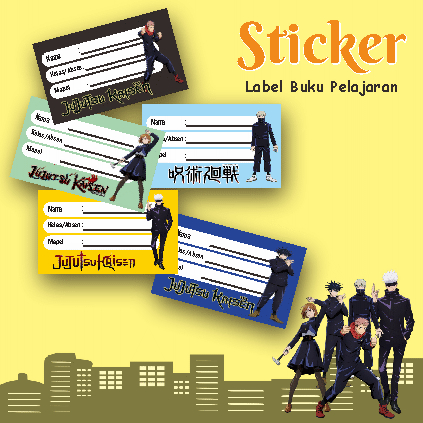 

Sticker Label Buku Pelajaran Motif Anime Jujutsu Kaisen 20pcs