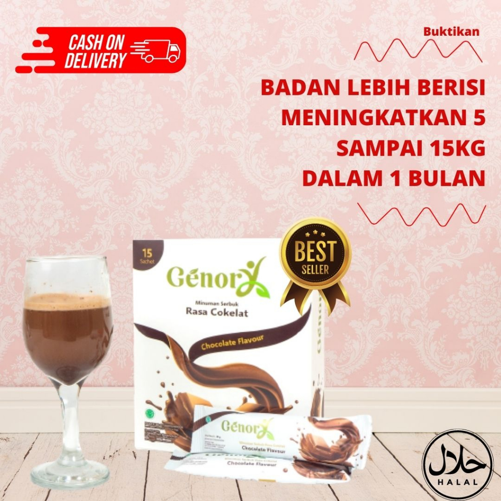 

Genory Susu Penggemuk Badan Bubuk Rasa Coklat Minuman Penambah Berat