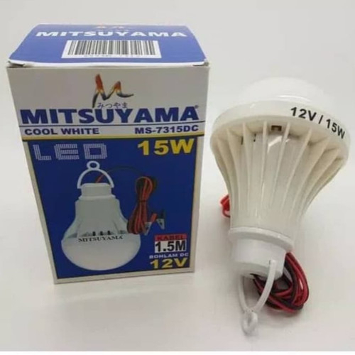 Lampu Bohlam LED DC 12v 15 Watt Mitsuyama Colok Aki / Solar Panel