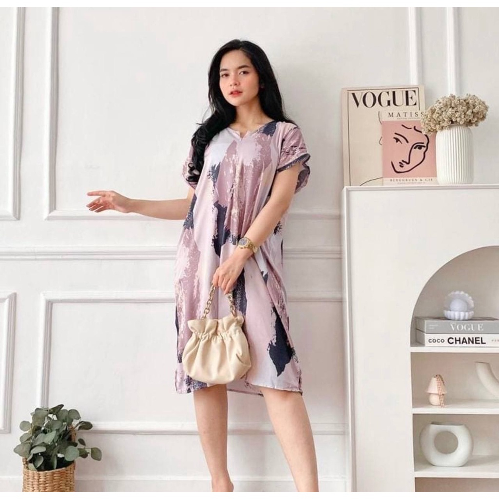 (Cuci gudang) Daster Selutut Rayon Premium grade A
