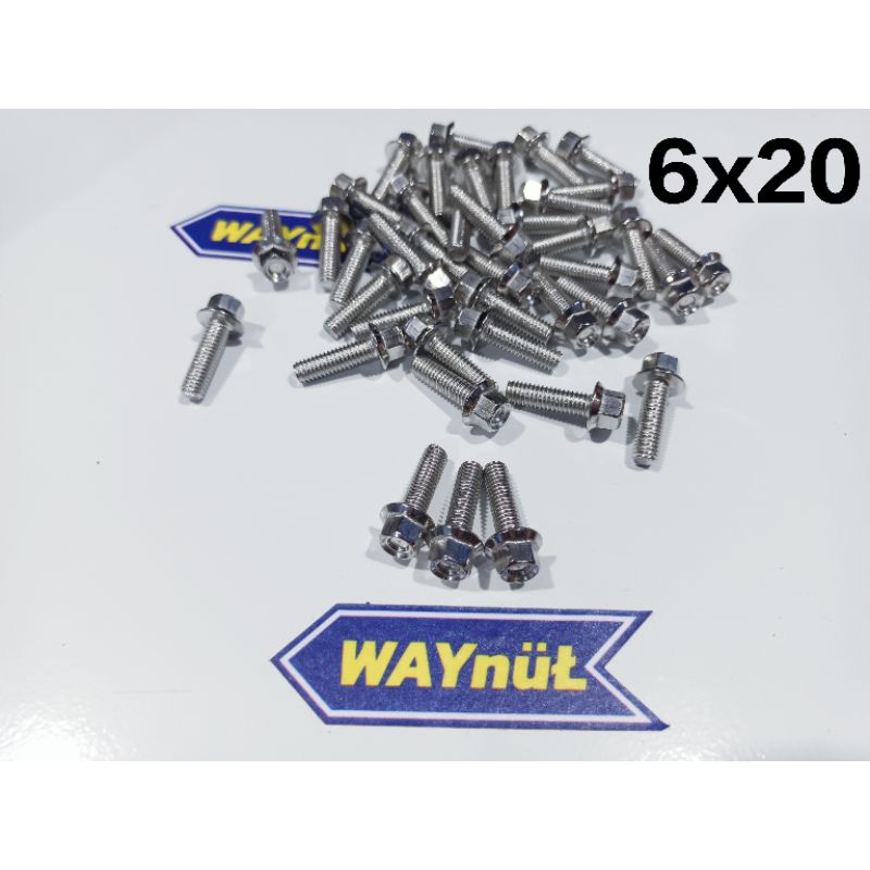 Baut 6x20 Hexagonal Spiral stainless