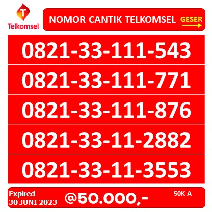 NOMOR CANTIK TELKOMSEL 50K - 100K