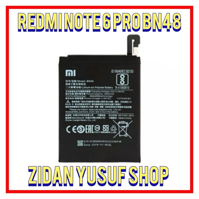 BATTERY BATRE BATRAI BATERAI XIAOMI REDMI NOTE 6 PRO BN48 ORIGINAL