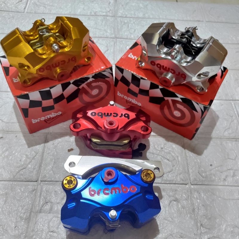 KALIPER 2 PISTON CNC PLUS BREKET MOTOR BEAT VARIO SCOOPY MIO SMILE MIO SOUL GT 115 MIO J FINO INJEKSI MIO M3 MIO Z ALL MIO SERIES