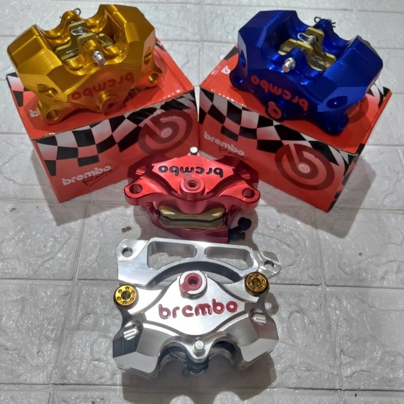 KALIPER 2 PISTON CNC PLUS BREKET MOTOR BEAT VARIO SCOOPY MIO SMILE MIO SOUL GT 115 MIO J FINO INJEKSI MIO M3 MIO Z ALL MIO SERIES