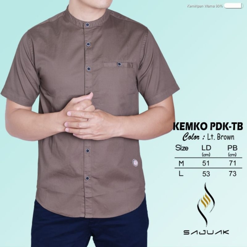 SAJUAK PREMIUM TB BAJU KEMEJA KOKO KEMKO PRIA LENGAN PENDEK KANCING FULL TWILL ORIGINAL SAJUAK
