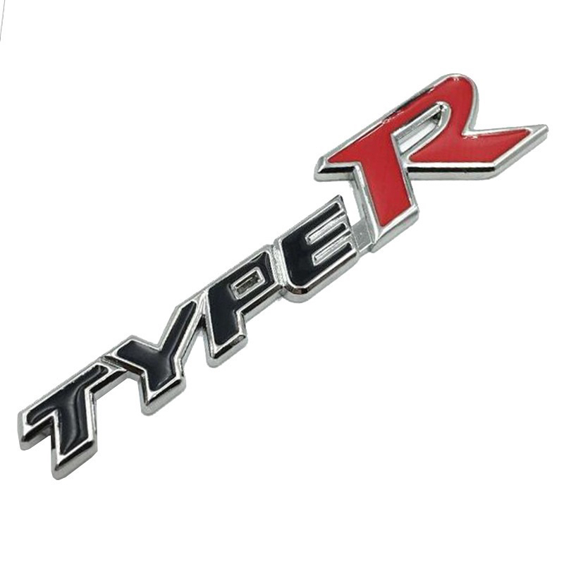 Emblem Mobil Logo Tulisan TYPE R 15cm-Metal