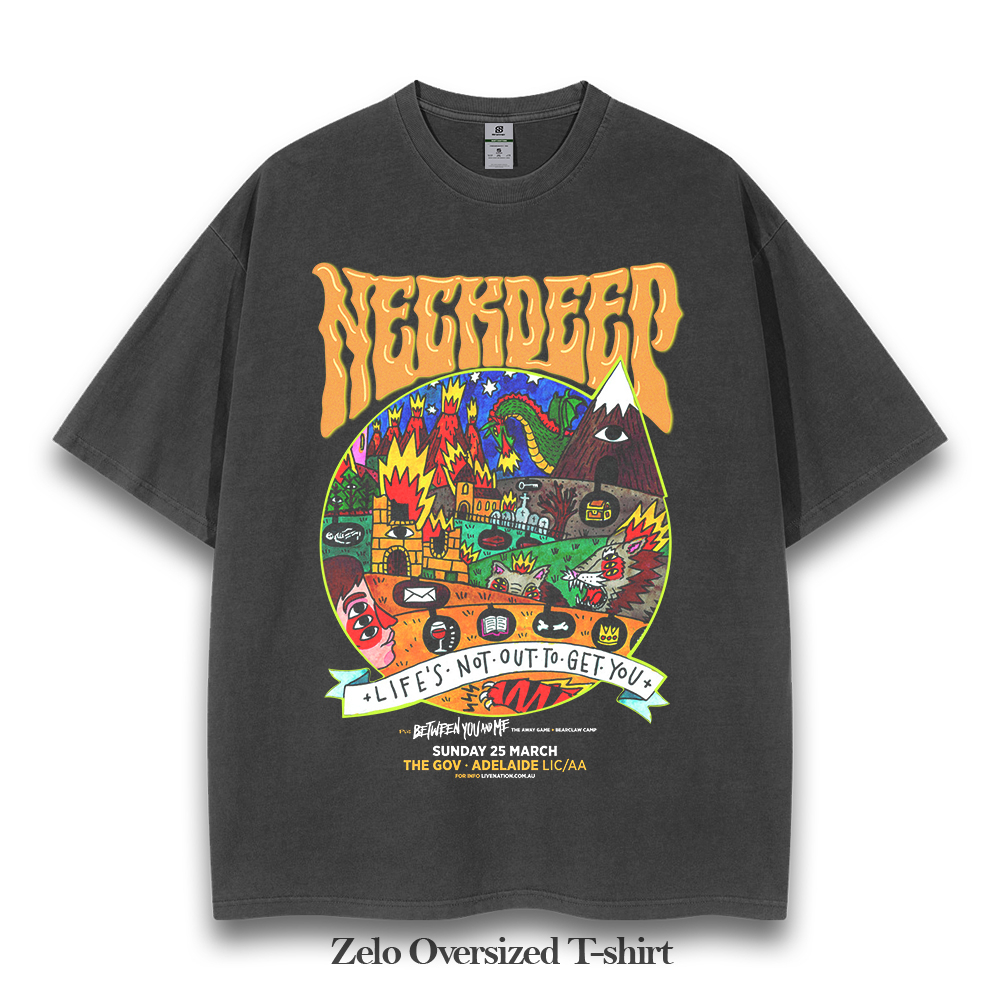 Kaos Band Neckdeep Vintage Tee Kaos Neck Deep Oversized Style Vintage Tee