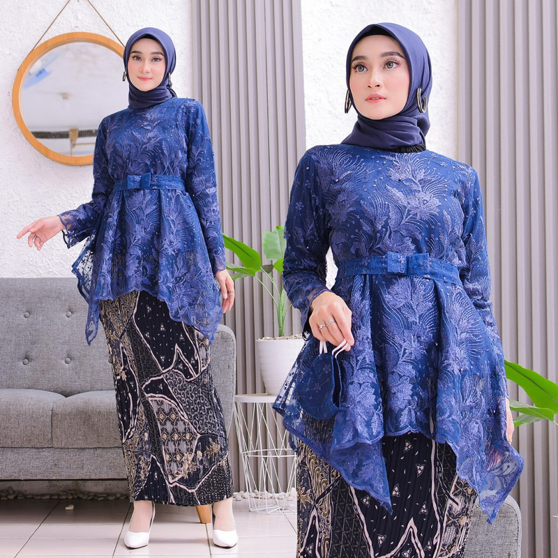 Vanriz Kebaya-Atasan Kebaya Tile Gomes Rok Plisket