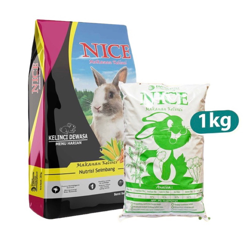 Nice Makanan Kelinci / Konsentrat Kelinci / Pellet Kelinci Rabbit Feed Rabbit Food Berkualitas 1kg