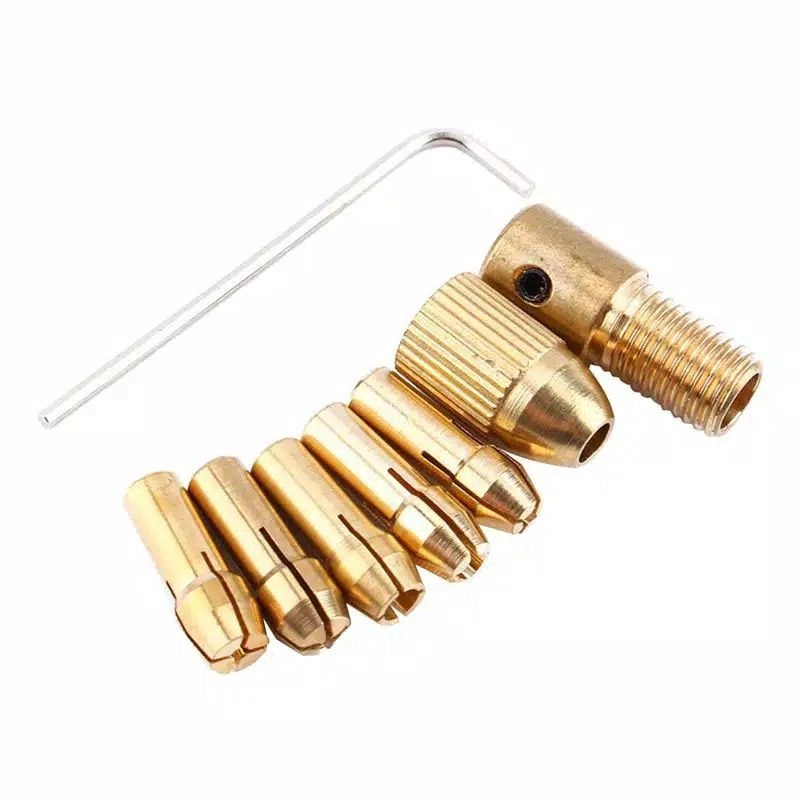 Kepala Mata Bor Mini Drill 0.5mm - 3.2mm Chuck Collet 7pcs