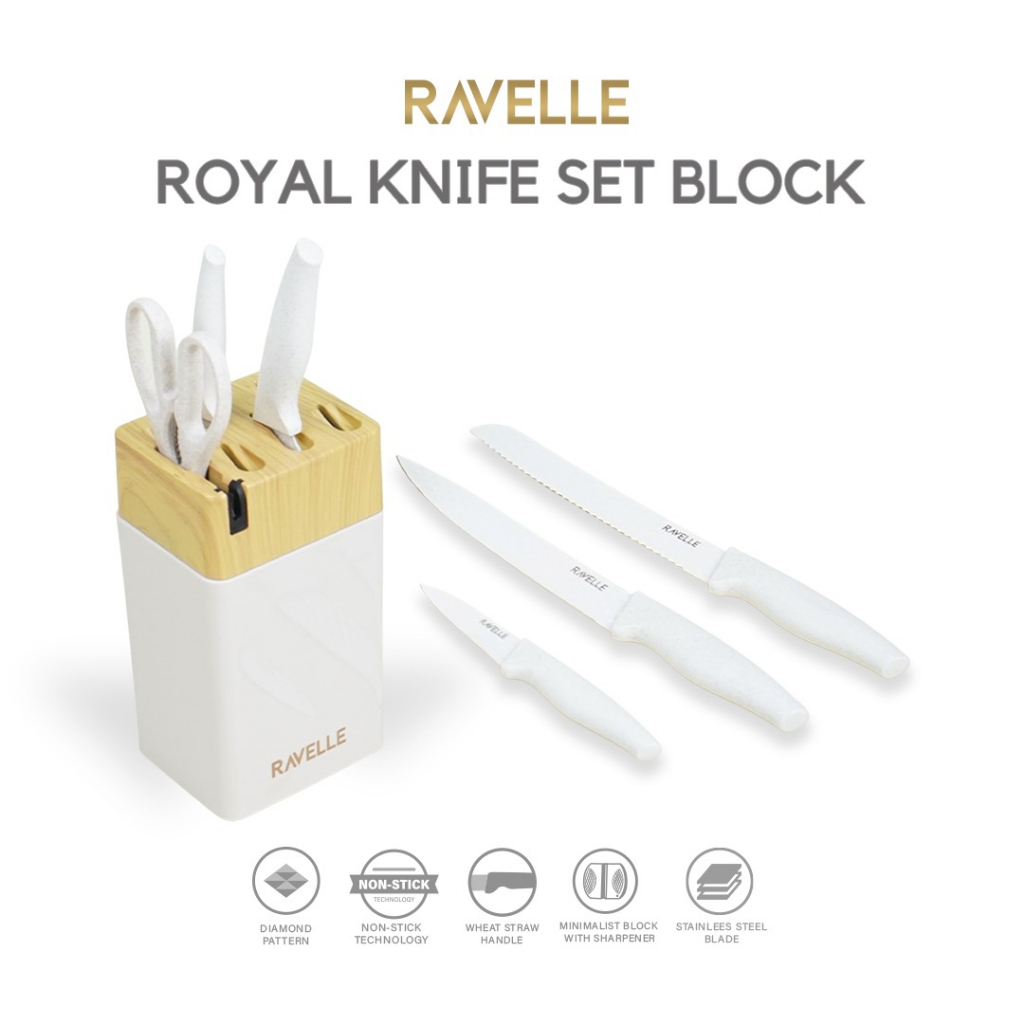 Ravelle Knife Block Royal 7 in 1 Knife Set