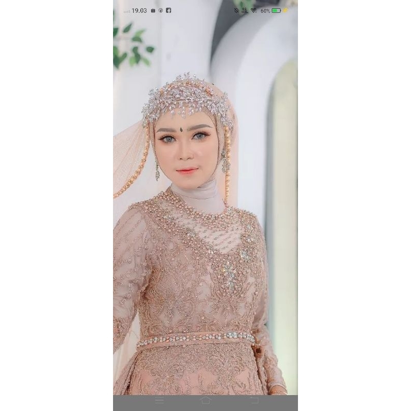 bndana /hiasan rambut / hijab pengantin homemade