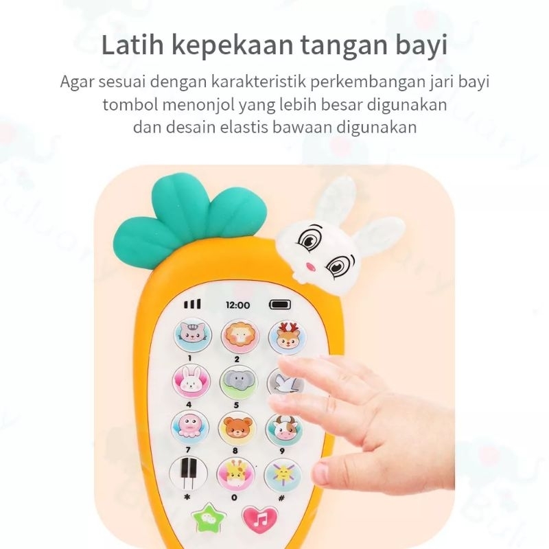 Mainan Hp Telepon Anak dengan Lagu lampu dan Gigitan Bayi Anak