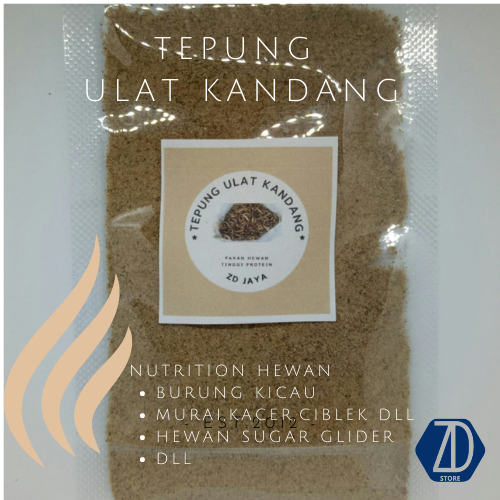 Tepung Ulat Kandang Makanan Pendamping Burung Kicau Murai Cucak Ijo Trucukan Prenjak Kacer