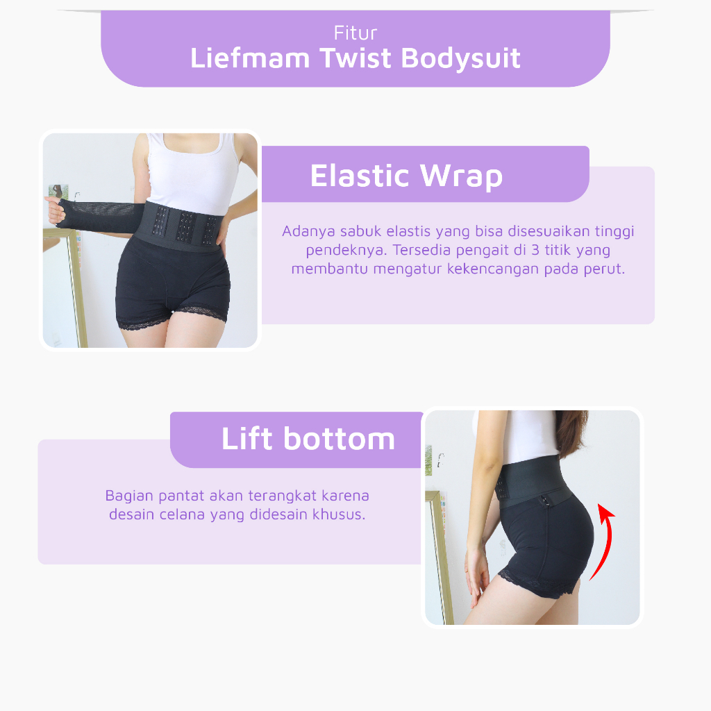 Liefmam Twist Body Suit - Korset Peramping Generasi Baru dengan Belly Wrap