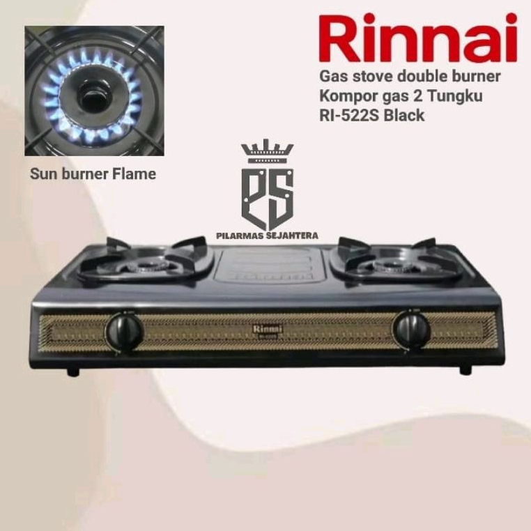 Kompor rinnai 2 sumbu RI522S Kompor gas rinnai Gas stove Double burner RI 522S rinnai 2 tungku