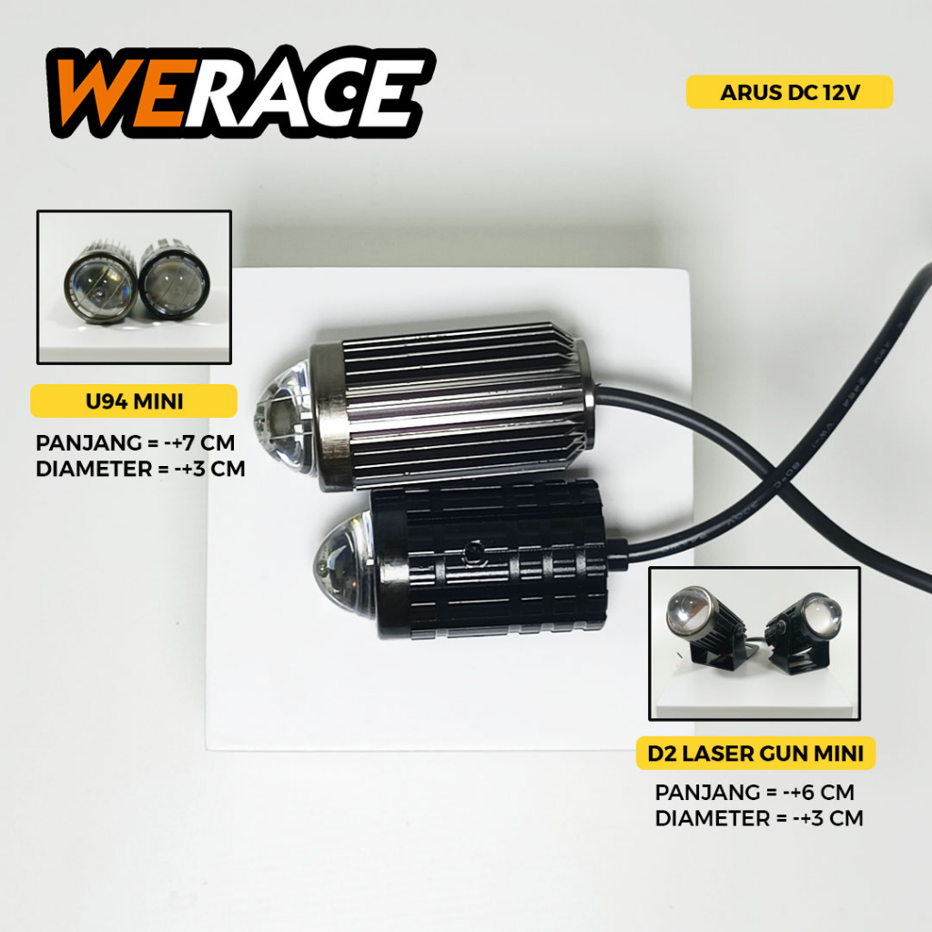 LAMPU LED SOROT MOTOR D2 U94 MINI SUPERTERANG / D2 LASER GUN MINI (HARGA SATUAN)