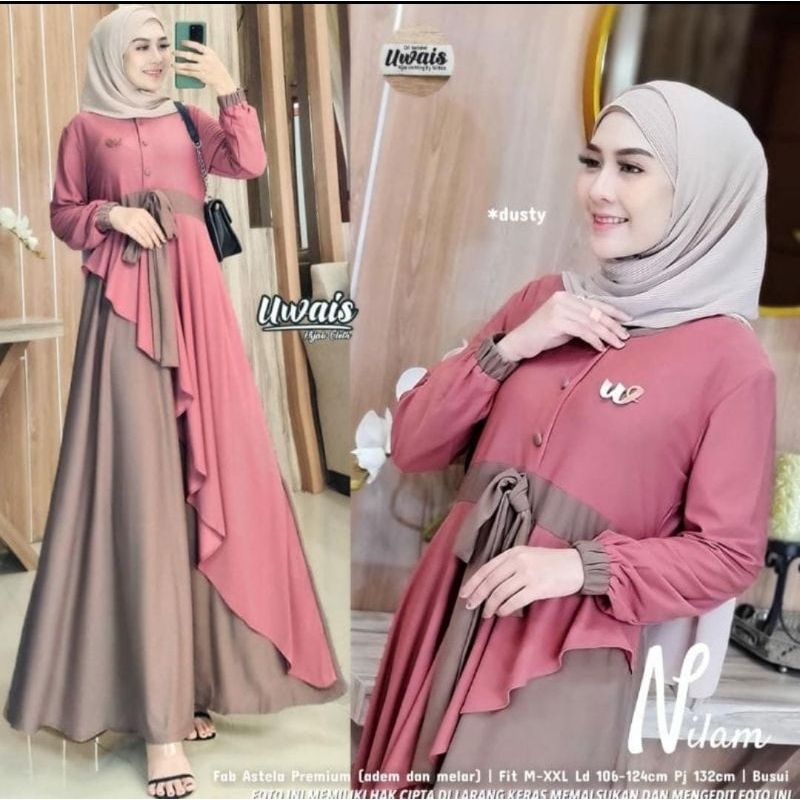 GAMIS NILAM CRINKLE AIRFLOW #GAMIE KOMBINASI