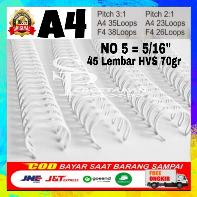 

Spiral kalender A4 5/16 / kawat spiral 5/16 / spiral kawat / kawat spiral jillid