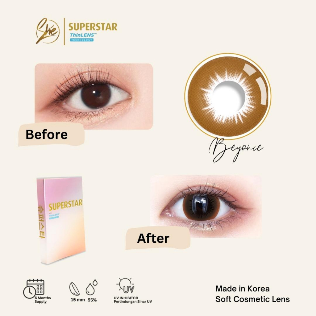 Superstar Beyonce softlens warna  bulanan