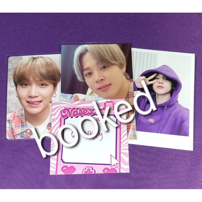 BOOKED - PHOTOCARD OFFICIAL  BTS JIMIN HOODIE PAJAMAS SUGA MELET (SISA CO)